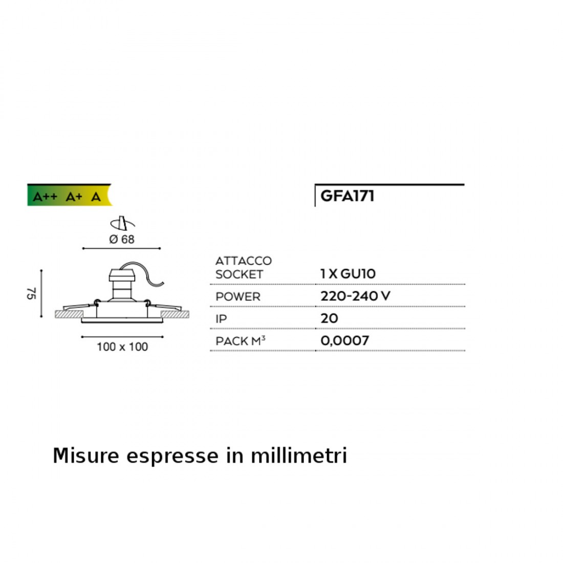 Faretto incasso GE-GFA171 Gea Led