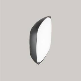 Plafoniera alluminio policarbonato Gea Led ASMAN GES090 LED lampada soffitto grigio antracite moderna IP65