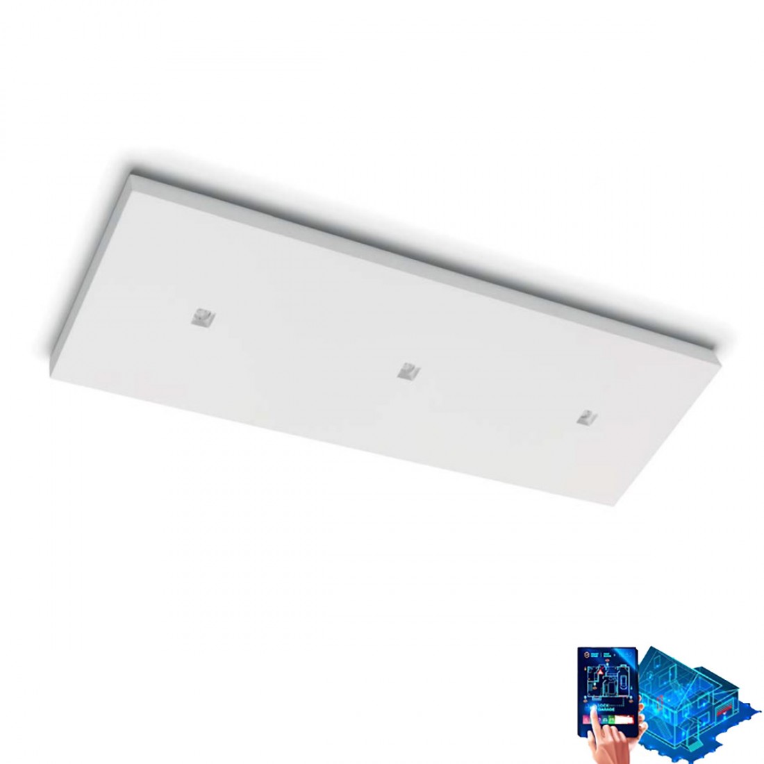 Gips-Deckenleuchte Belfiore 9010 FLAT TRIS 8903C.3040 LED