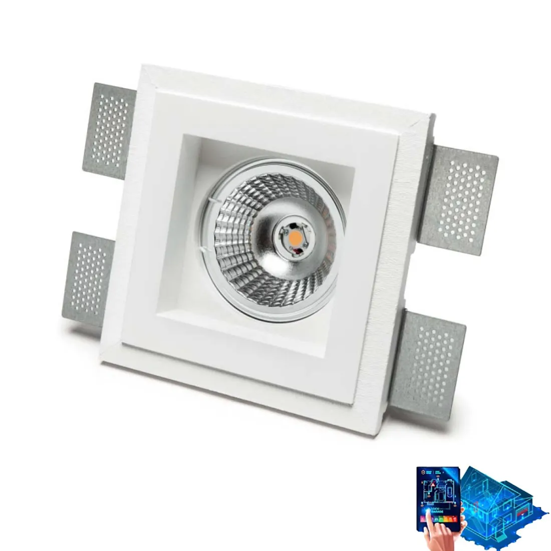 Spot en plâtre blanc escamotable 4045C 3006 Belfiore 9010