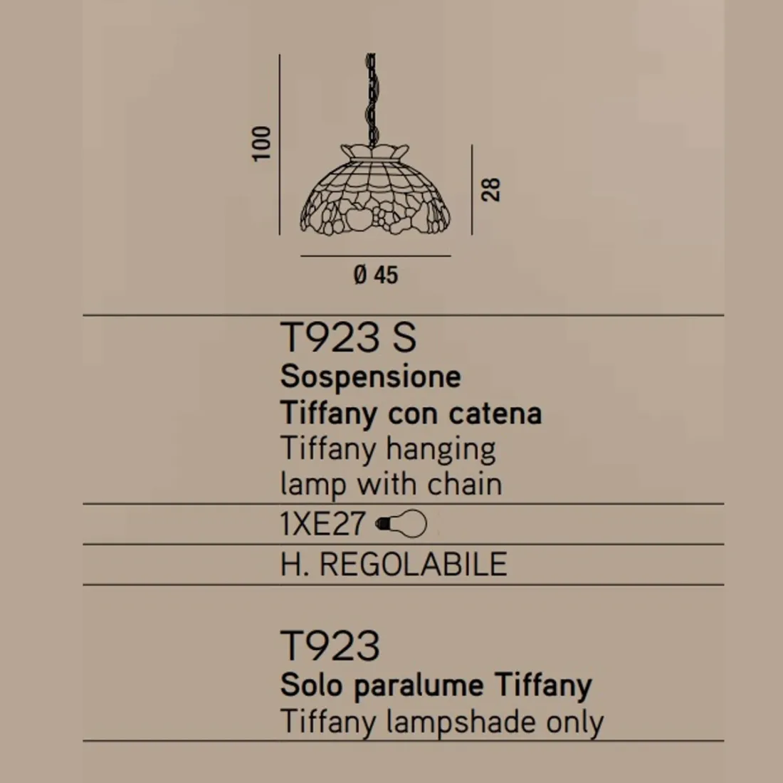Suspension T923 S éclairage Perenz