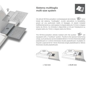 Spot encastrable carré avec étoile 4251A en plâtre blanc led