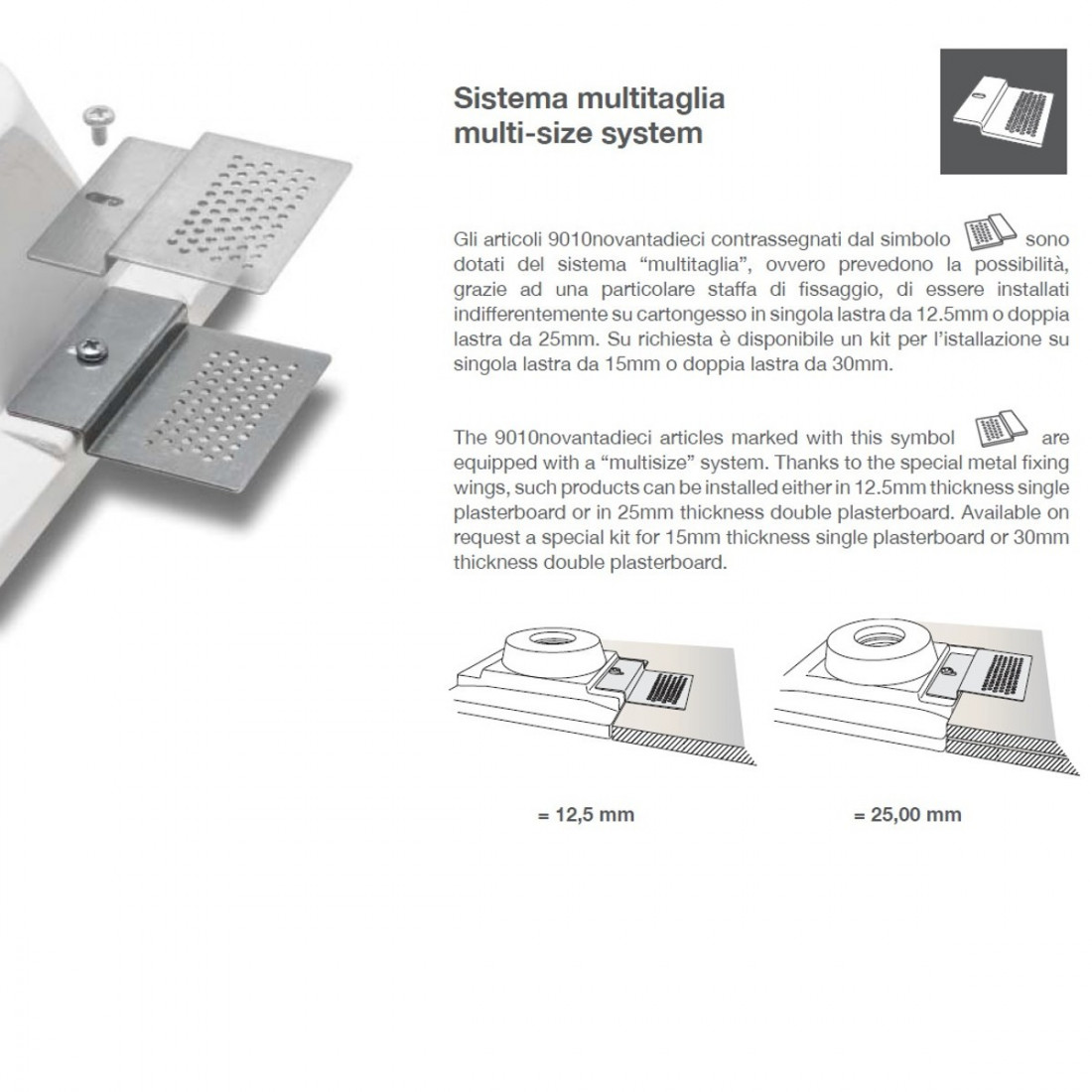 Faretto da incasso quadrato con stella 4251A in gesso bianco a led