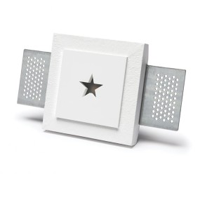 Spot encastrable carré avec étoile 4251A en plâtre blanc led
