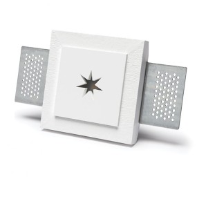 Quadratischer Einbaustrahler mit 4252A Stern in weißer Gips-LED
