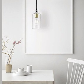 Miloox Pendelleuchte EBE 1744.12 E27 LED transparentes Glas abgesenkt klassisch modernes Interieur