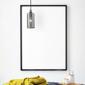 Miloox Pendelleuchte EBE 1744.13 E27 LED Rauchglas modernes Interieur