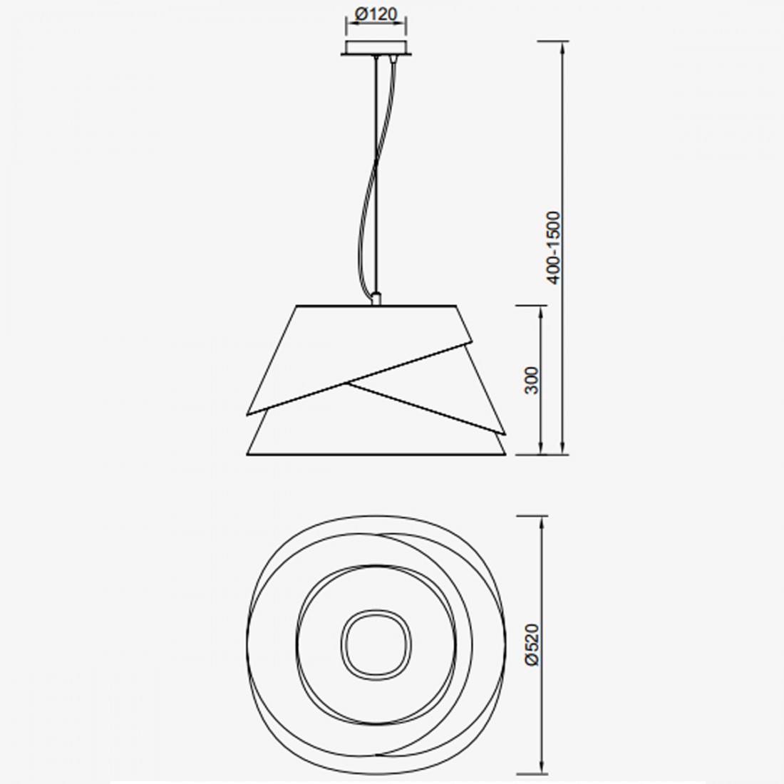 Sospensione Mantra ALBORAN 5860 E27  metallo