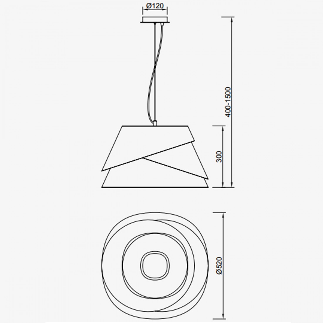 Sospensione Mantra ALBORAN 5860 E27  metallo