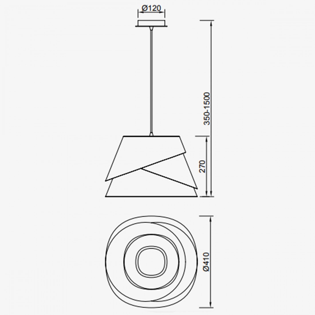 Sospensione Mantra ALBORAN 5861 E27 classica, moderna