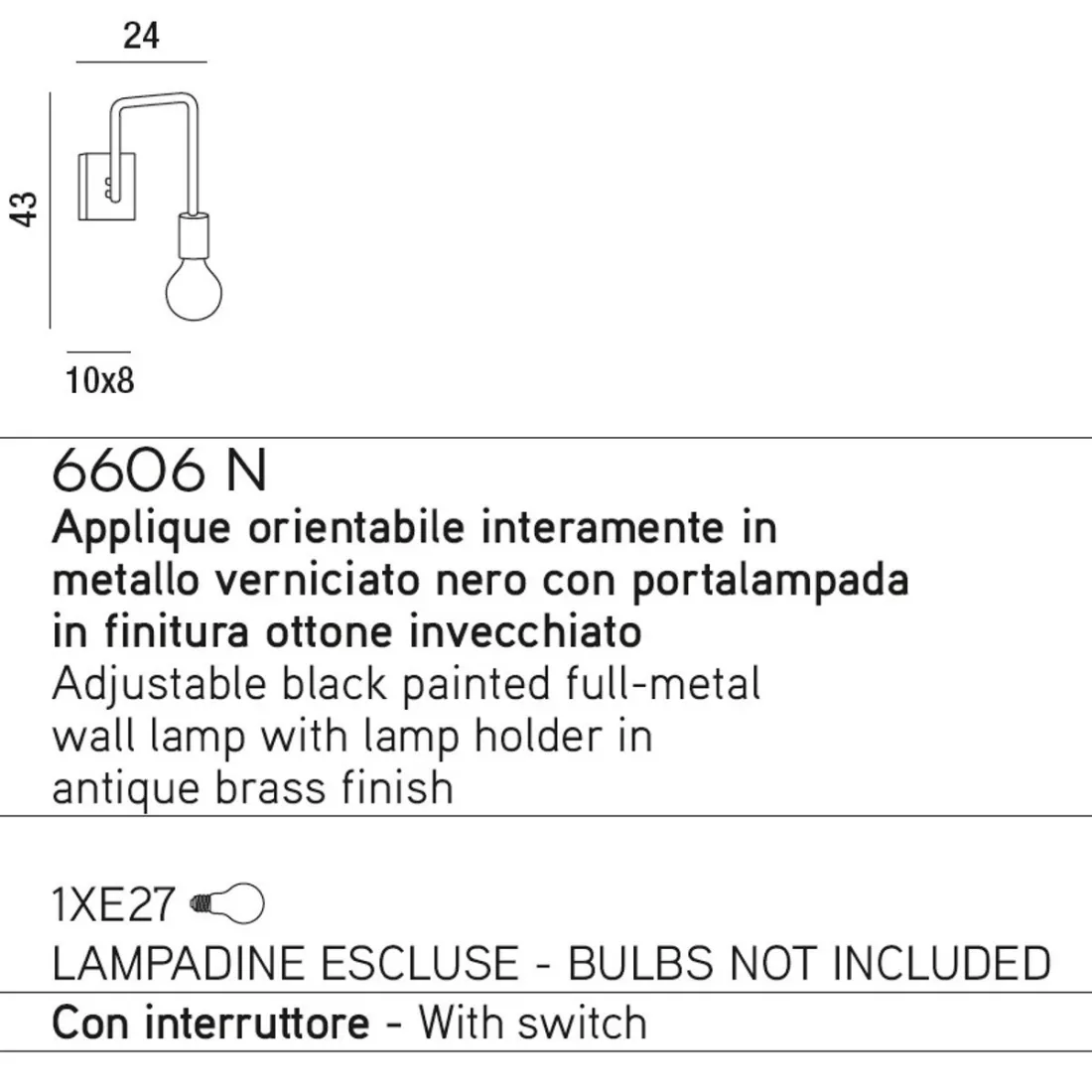 Applique VECTOR 6606 N Perenz illuminazione