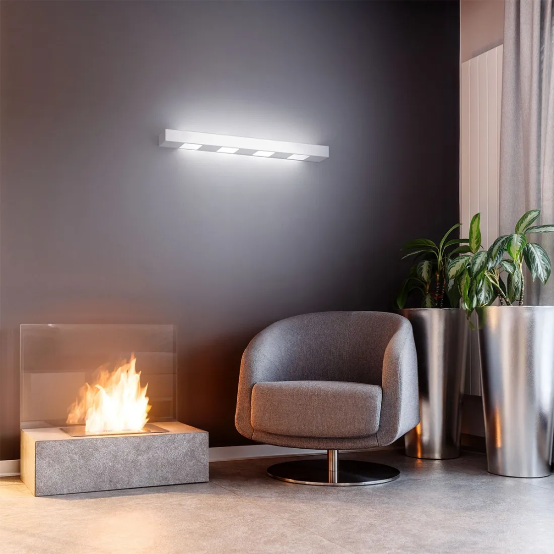 Applique Up Down 5+4 Illuminando fascia rettangolare lampadine led GX53