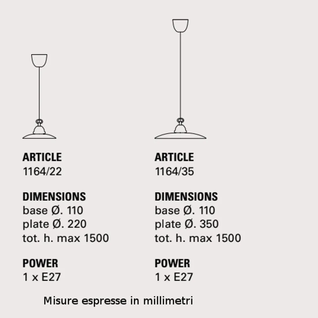 Sospensione SETTIMELLO 1164 Toscot