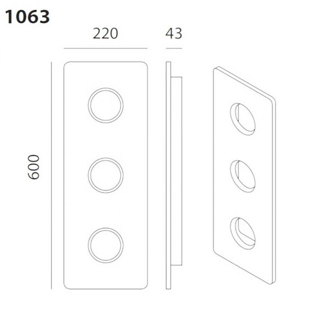 Plafoniera Toscot VIVALDI 1063 60x20 GX53 LED