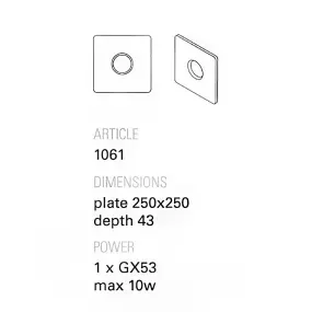 Plafoniera Toscot VIVALDI 1061 25x25 GX53 LED