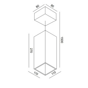 Lampadario parallelepipedo a led Montecristo 1103 Toscot terracotta