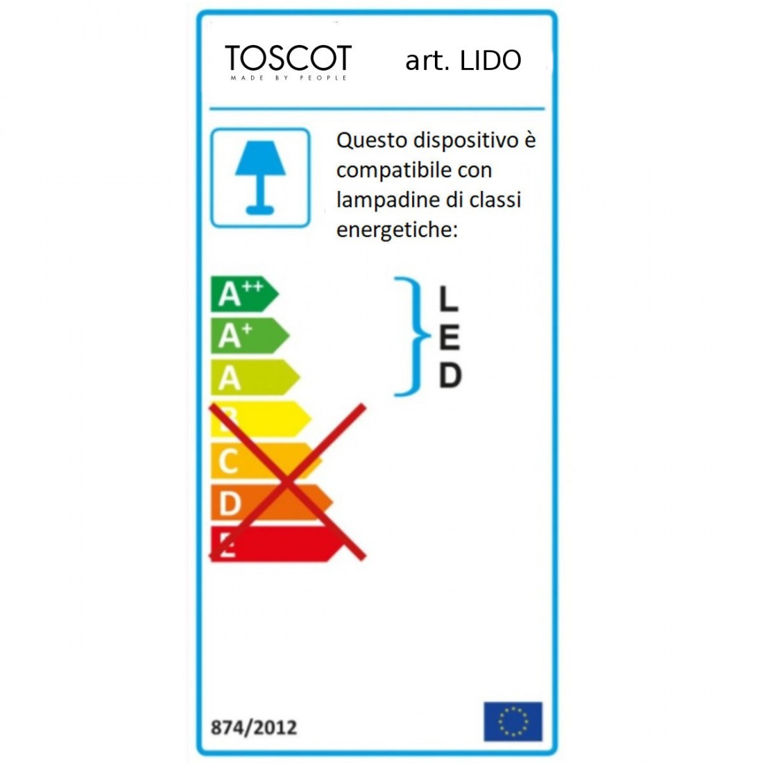 Lido 1071 Toscot applique d'extérieur IP55 simple émission fabriquée à la main