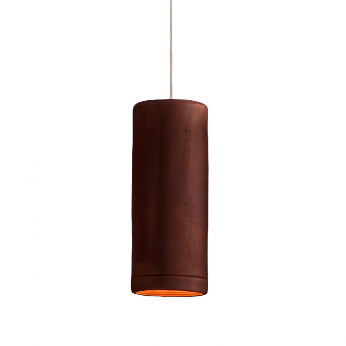 Sospensione rustica cilindro CARSO 983 S Toscot terracotta, pietra, led