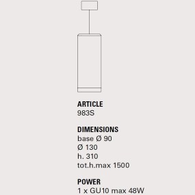 Sospensione Toscot CARSO 983S GU10 LED