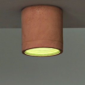 Rustikale Zylinder-Deckenleuchte CARSO 982 Toscot Terrakotta, Stein, LED
