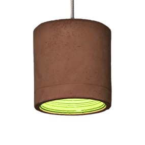 Sospensione rustica cilindro CARSO 982 S Toscot terracotta, pietra, led