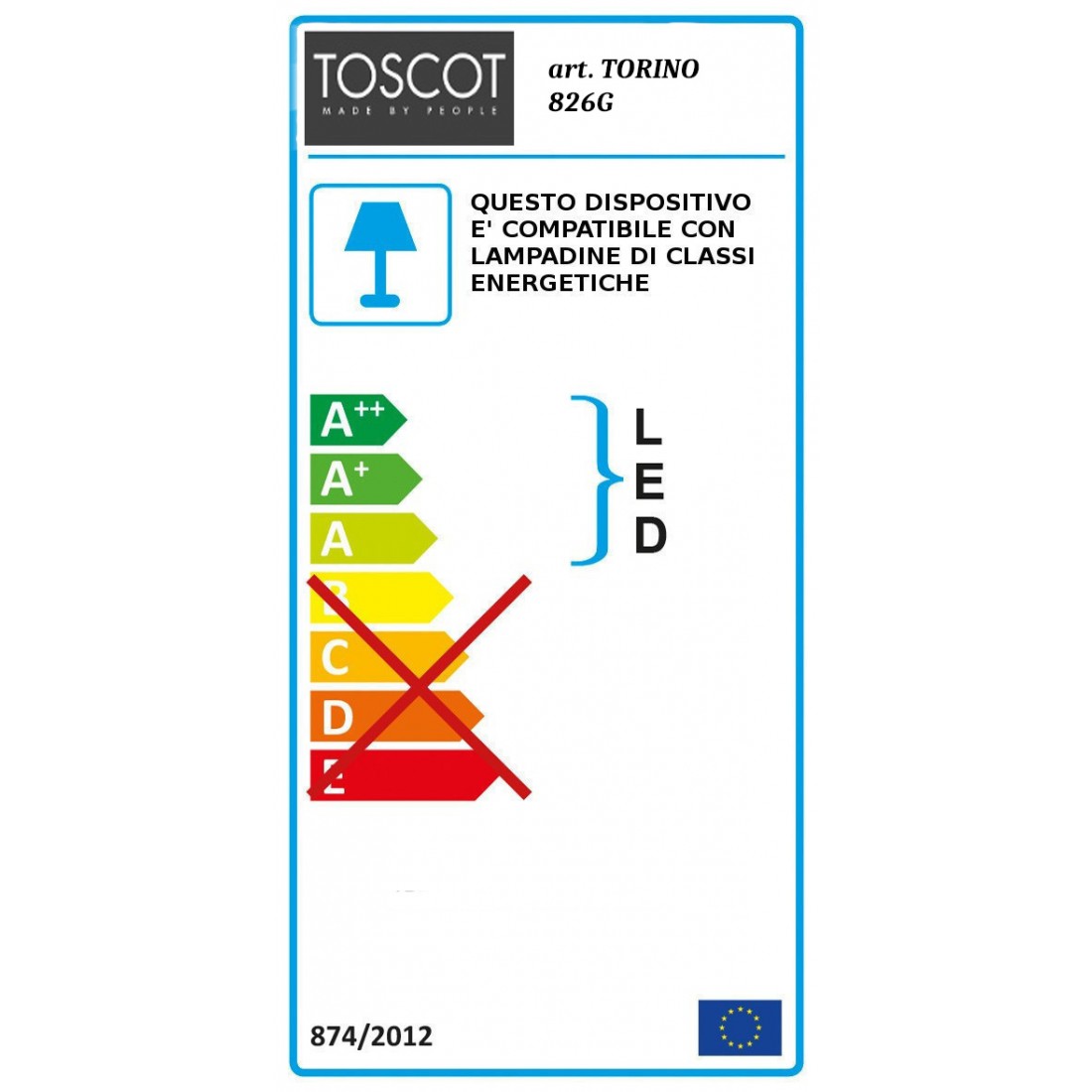 Étiquette énergétique TOSCOT Torino 826G