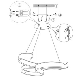 Lampadario vortici Trio Ligthing FRANCIS a led dimmerabile