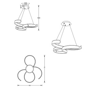 Lampadario vortici Trio Ligthing FRANCIS a led dimmerabile