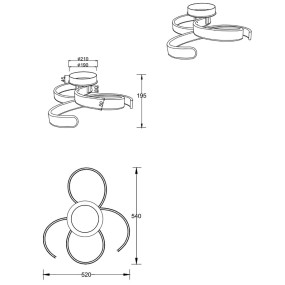 Plafoniera vortici Trio Ligthing FRANCIS a led dimmerabile