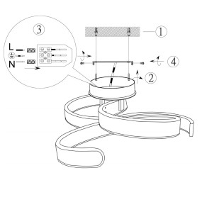 Plafoniera vortici Trio Ligthing FRANCIS a led dimmerabile