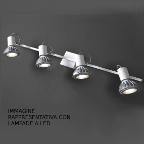 Carril moderno Illuminando ZEUS 4 BN E27 LED plafón pared orientable