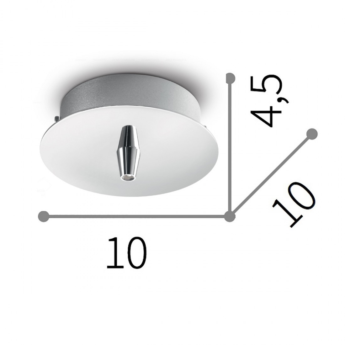 Base tonda Ideal Lux 122830 in metallo per soffitto