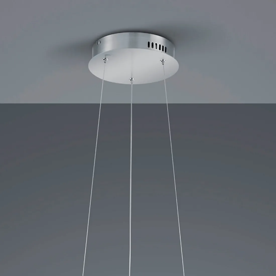 Oakland Trio Lighting suspensión led regulable luz cálida níquel o antracita