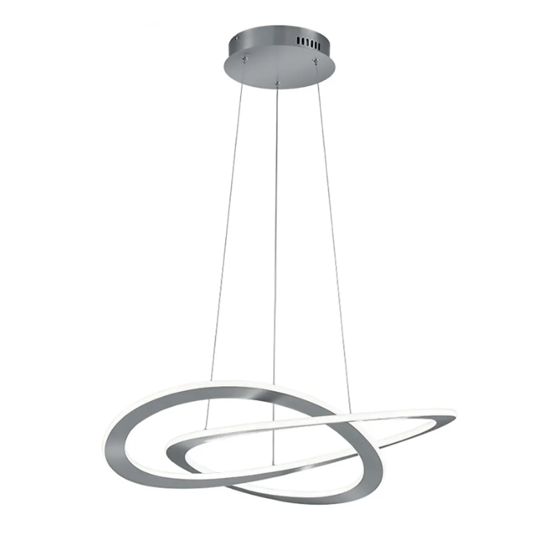 Sospensione Oakland Trio Lighting led luce calda dimmerabile nikel o antracite