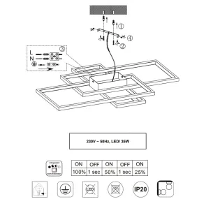 Trio Lighting TUCSON 672610332 lámpara de techo LED