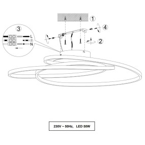 Plafoniera GALE Trio Lighting 673918007 ultramoderna ovale modulo led