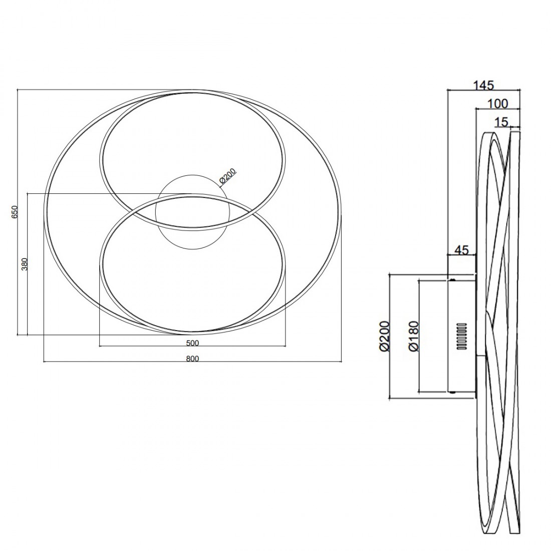 Plafoniera GALE Trio Lighting 673918007 ultramoderna ovale modulo led