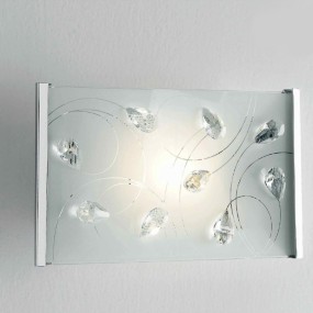 Applique Illuminando PETALI AP E27 LED lampada parete elegante moderna vetro cristallo interno