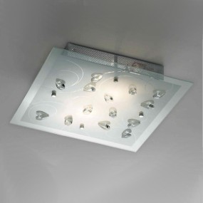 Plafonnier Éclairage PETALI E27 Plafonnier LED élégant intérieur moderne en cristal de verre