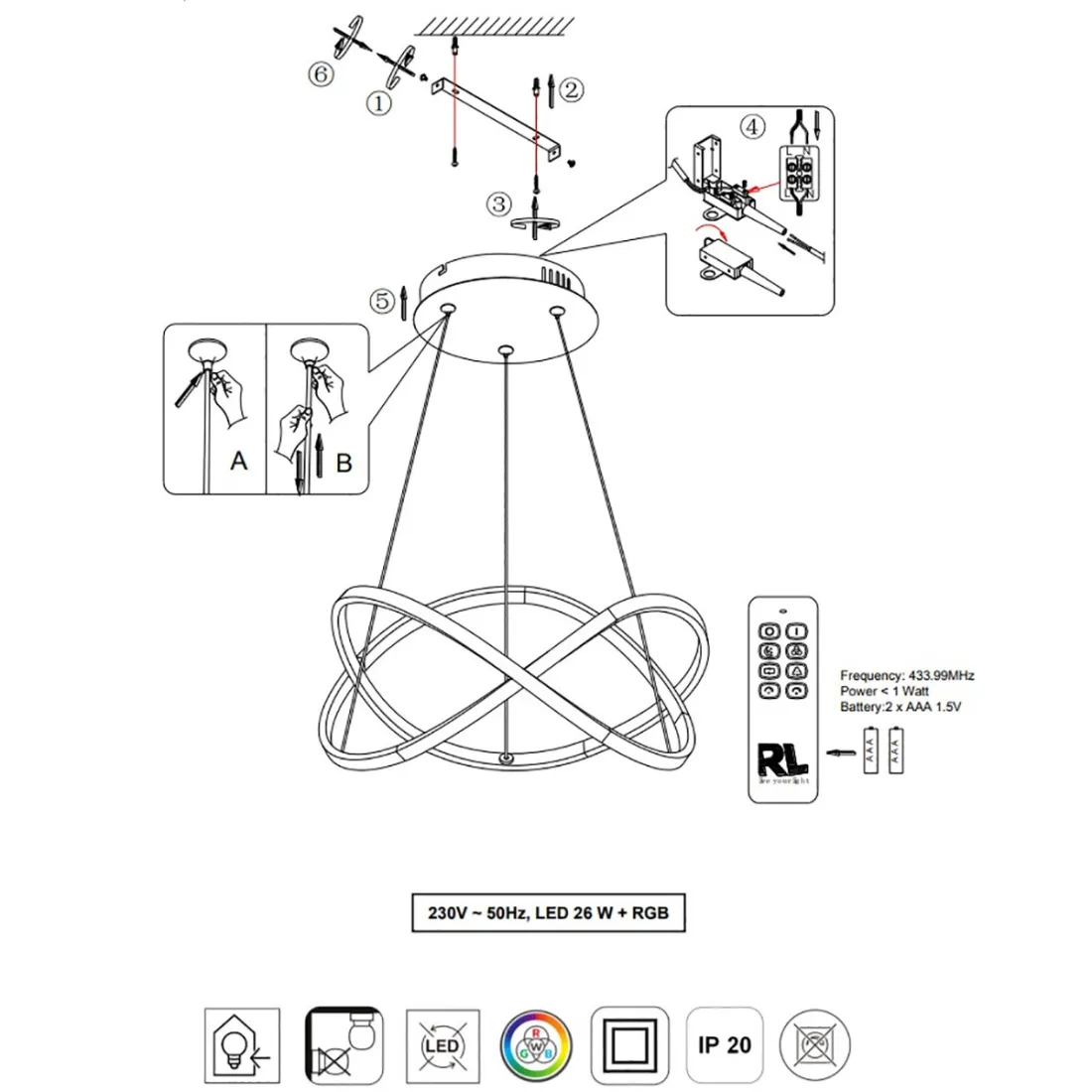 Trio Lighting RUBIN R32021105 rgb led