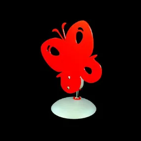 Lámpara dormitorio infantil para mesita de noche con mariposas de plástico de colores