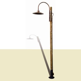 Pole Lampadari Bartalini CRISGO E27 LED IP43 bois laiton cuivre lampadaire extérieur lampe rustique