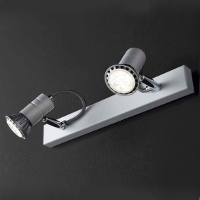 Strahler mit 2 verstellbaren LED-Leuchten aus modernem Metall ZELIG Illuminando