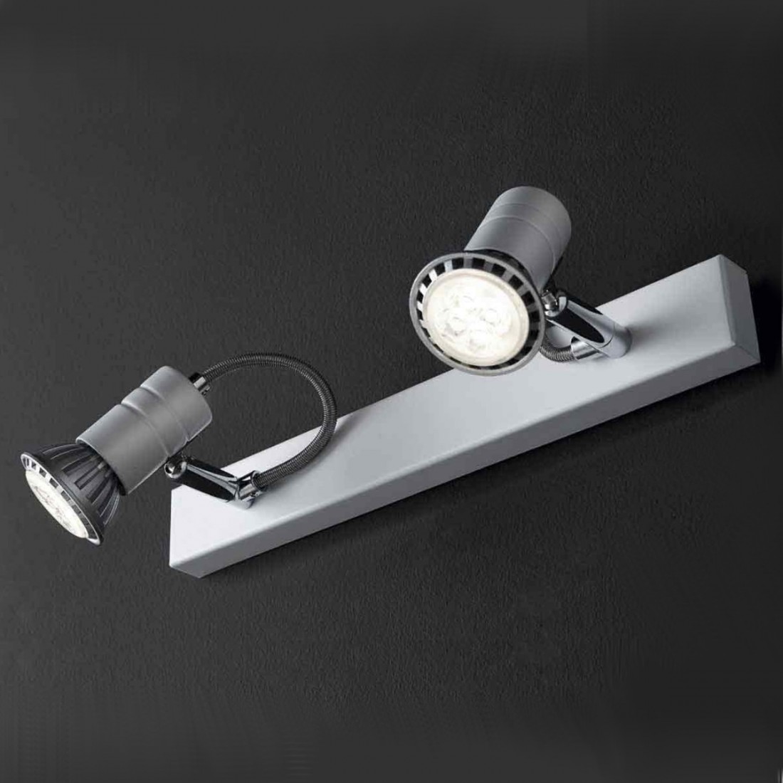 Spot a 2 luci LED orientabili in metallo moderno ZELIG Illuminando