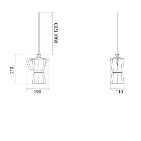 Belfiore 9010 MOKA FULL 2516Q 35 GU10 LED-Pendelleuchte