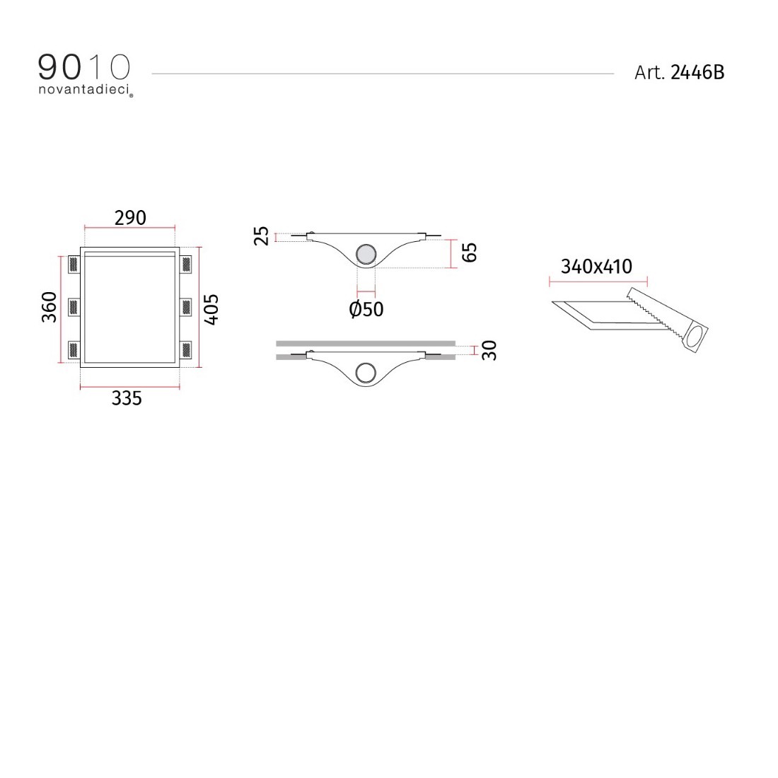 Belfiore 9010 SILK SOFT 2446B 10W LED GU10 Wandeinbauleuchte