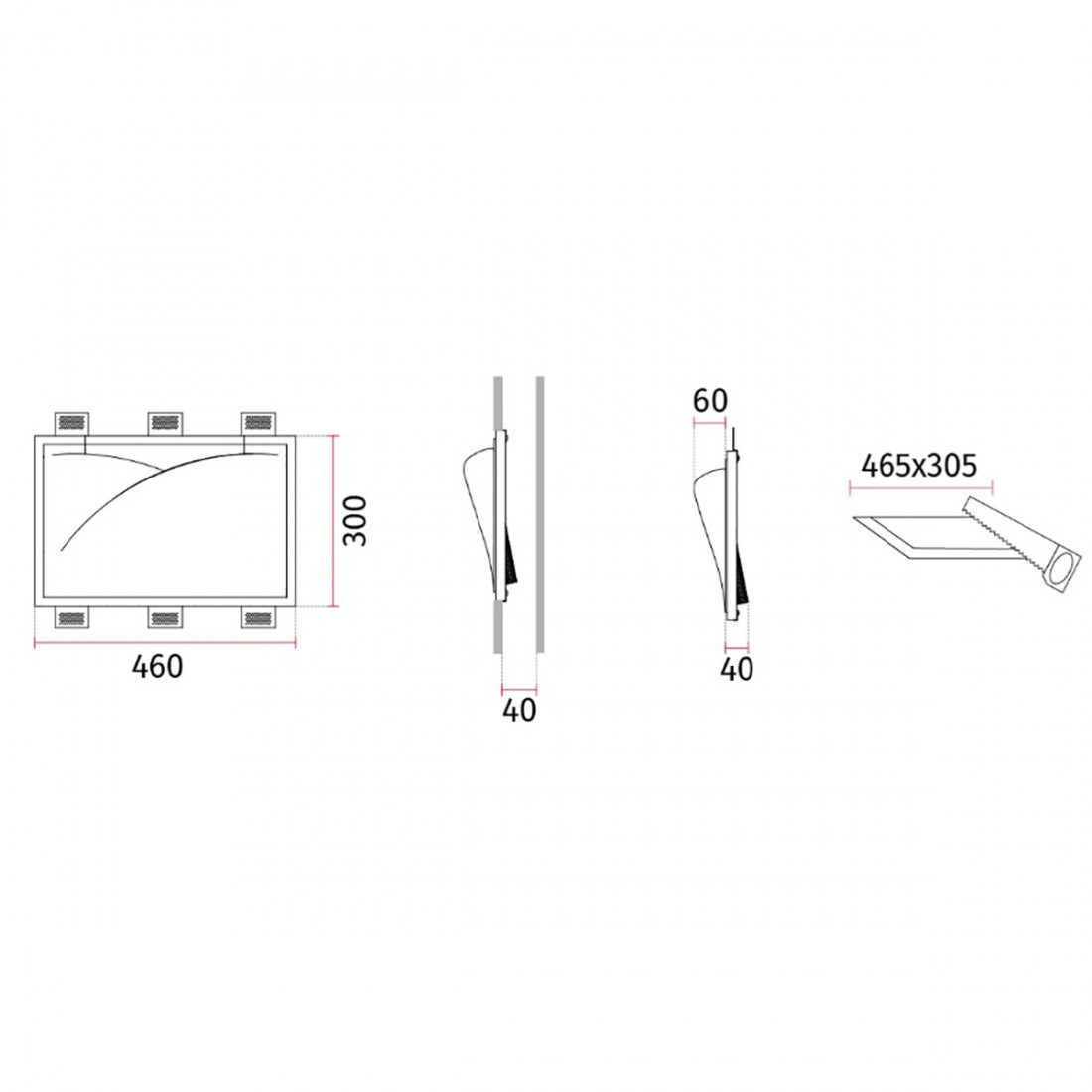 Belfiore 9010 2372B applique murale encastrée