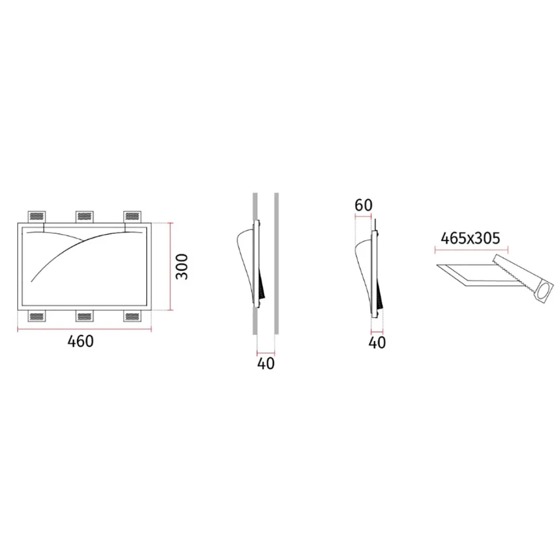 Belfiore 9010 2372B applique murale encastrée
