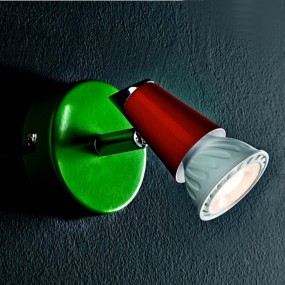 Spot Illuminando KOLOR 1 GU10 Spot LED coloré orientable articulé vert rouge intérieur