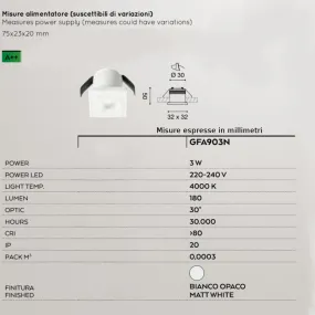 Faretto incasso alluminio Gea Led GLAM GFA903N